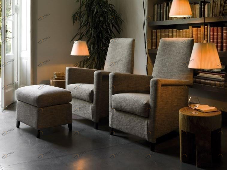 Verzelloni Кресло со съемным чехлом из ткани с высокой спинкой Calvino sun-id-1501576