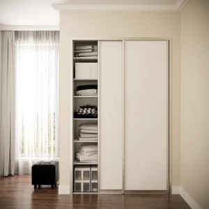 Дверь-купе SPACEO 2255x904 мм высота проема 2300 мм ЛДСП цвет белый/матовое серебро широкий профиль