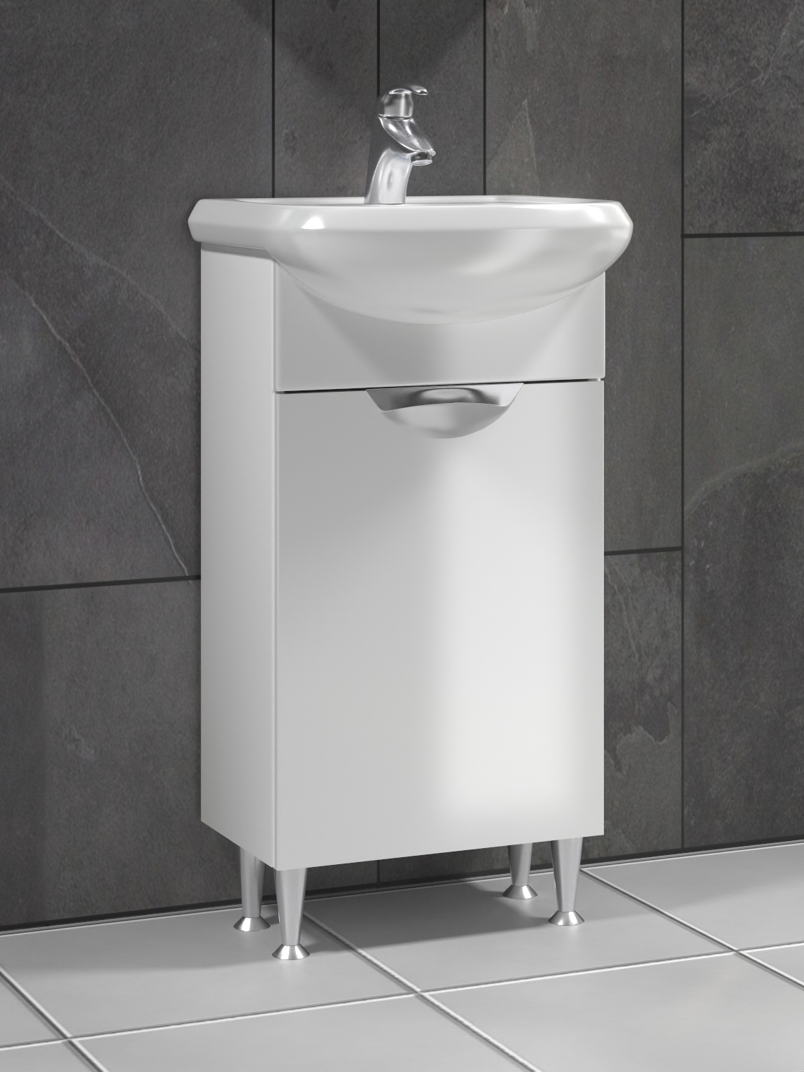 Тумба с раковиной Callao 450 new (Уют)460⨉350⨉840 мм белый Santreyd sun-id-664556 - Вид №1