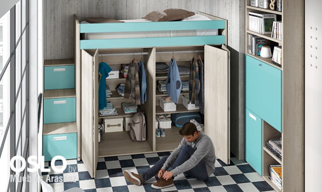 103161 Детская комната с двухъярусной кроватью Ambiente 41 Arasanz Oslo Santreyd - Вид №2