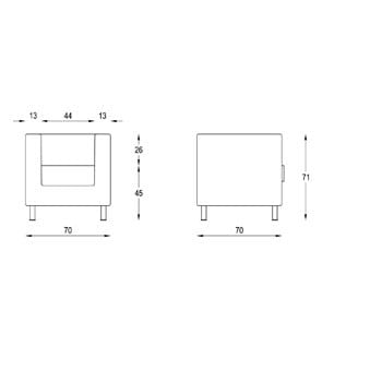 Тканевое кресло с подлокотниками Diemme рамка ARCH-00101211 - Вид №3