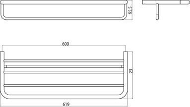 Emco Bad Полка для ванной из металла Mundo 3368 001 60 - Вид №1