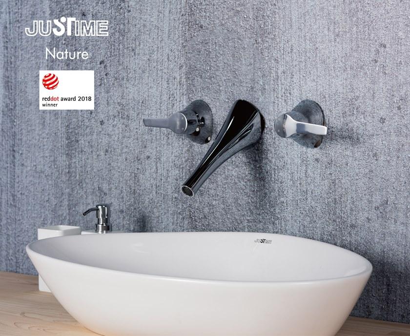 JUSTIME Смеситель для умывальника настенный на 3 отверстия из хромированной латуни Nature 6927-92-81cp - Вид №1