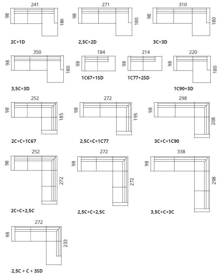 SOFTREND Диван из ткани с шезлонгом Newman sun-id-1508922 - Вид №5