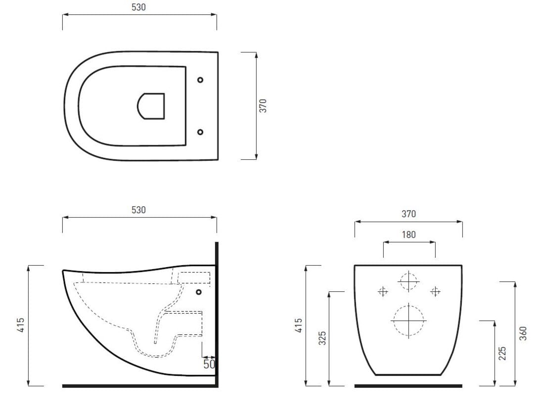 Керамический подвесной туалет Ceramica Cielo Fluid ARCH-00057829 - Вид №2