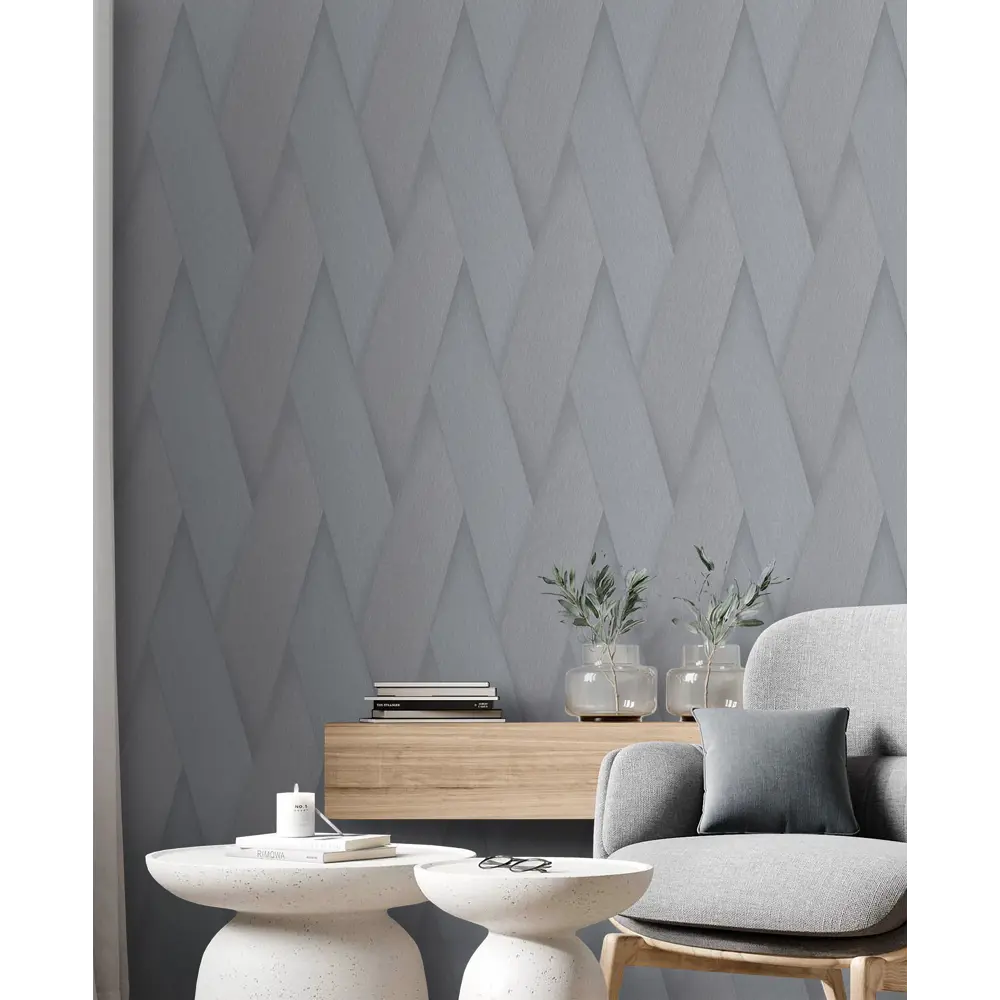 Обои флизелиновые New Age Vektor серые с рельефным полосатым рисунком 1.06 м 89433217 STLM-1575880 - Вид №3