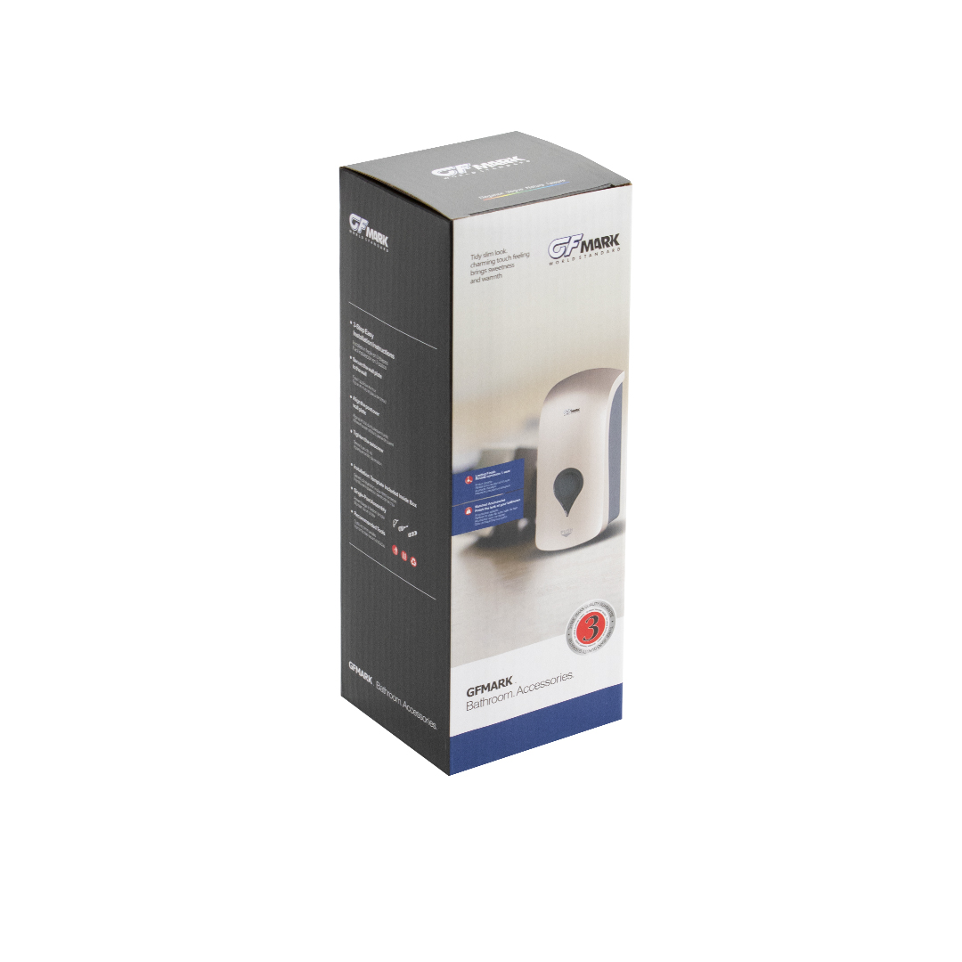 GFmark - Дозатор жидкого МЫЛА, пластик АБС, БЕЛЫЙ, КОМБИНИРОВАННЫЙ, с глазком - капля, 300 мл, код: 613  - Вид №5