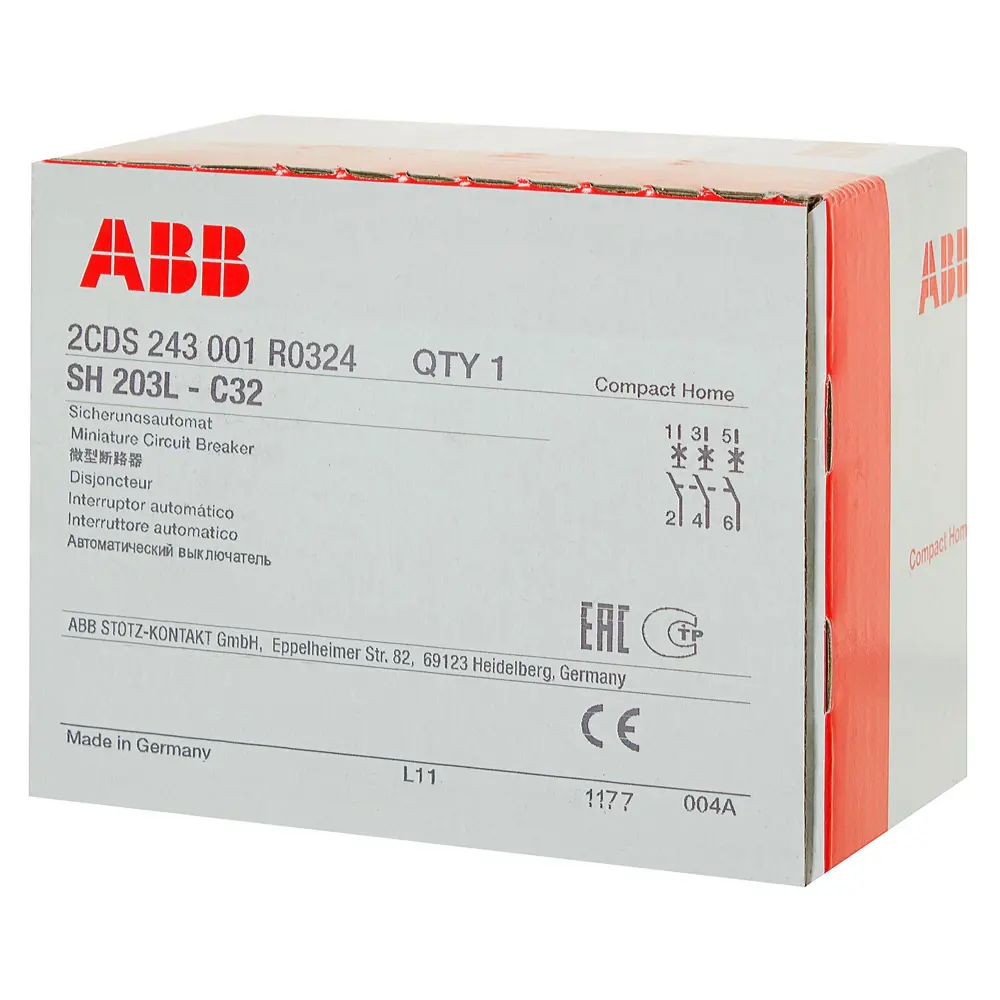 Автоматический выключатель ABB SH203L 3P C32 А 4.5 кА 2CDS243001R0324 STLM-2172460 - Вид №3