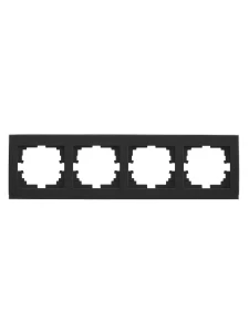 RAIN Рамка четверная горизонтальная черный 703-4225-149