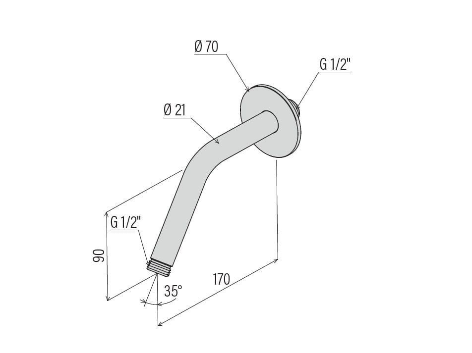 Настенный душ из нержавеющей стали Amphora катушка ARCH-00059501 - Вид №4