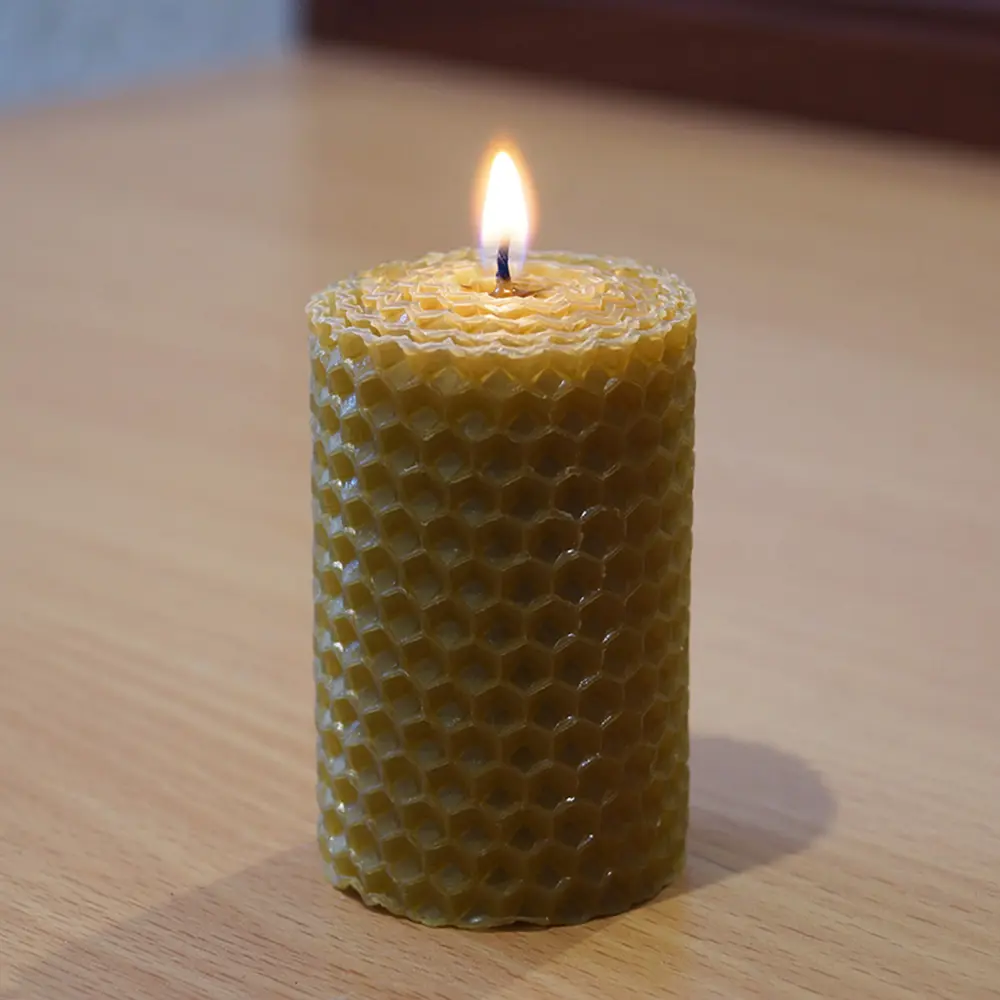 Свеча вощинная цилиндр натуральная 4x6.5 см EVIS STLM-2066262 - Вид №3