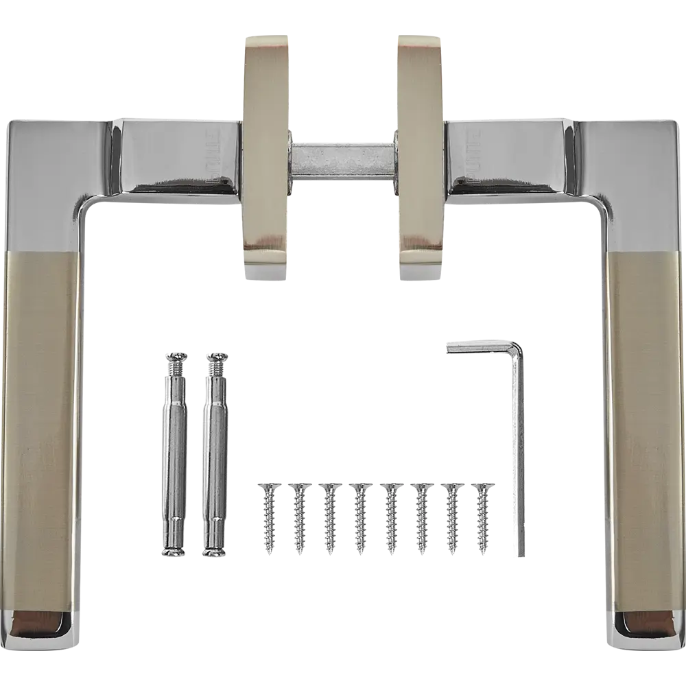 Дверные ручки Punto Vector без запирания цвет матовый никель/хром STLM-2135439 - Вид №1