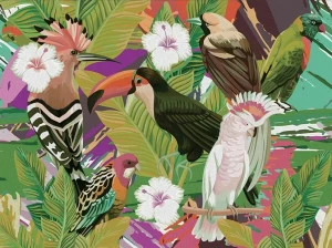 YO2 Прямоугольный коврик из полиамида Tropic drops