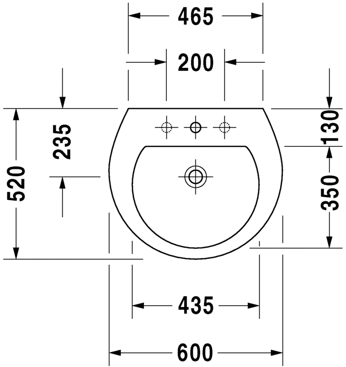 2621600030 Подвесная раковина настенная овальная Duravit Darling New - Вид №3