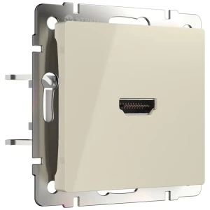 Розетка HDMI встраиваемая Werkel без заземления цвет слоновая кость
