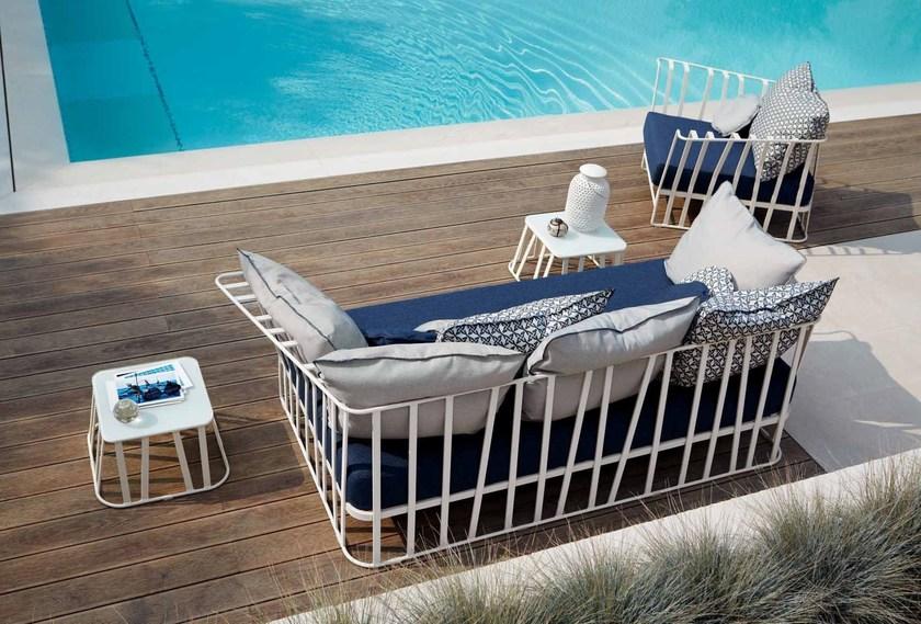 Roberti Низкий квадратный алюминиевый садовый столик Hamptons graphics sun-id-1490907 - Вид №7