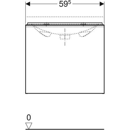 500.616.JK.2 Шкафчик для раковины Geberit Acanto, с одним выдвижным ящиком и одним внутренним выдвижным ящиком, с укороченным вылетом, с сифоном Geberit  - Вид №21