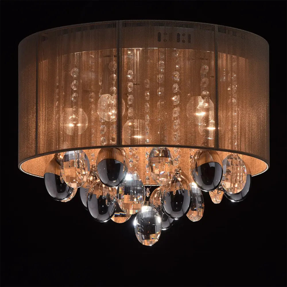 Люстра хрустальная подвесная Жаклин 5xE14x40 Вт, металл/текстиль, цвет хром/мультиколор MW-Light STLM-2017475 - Вид №4