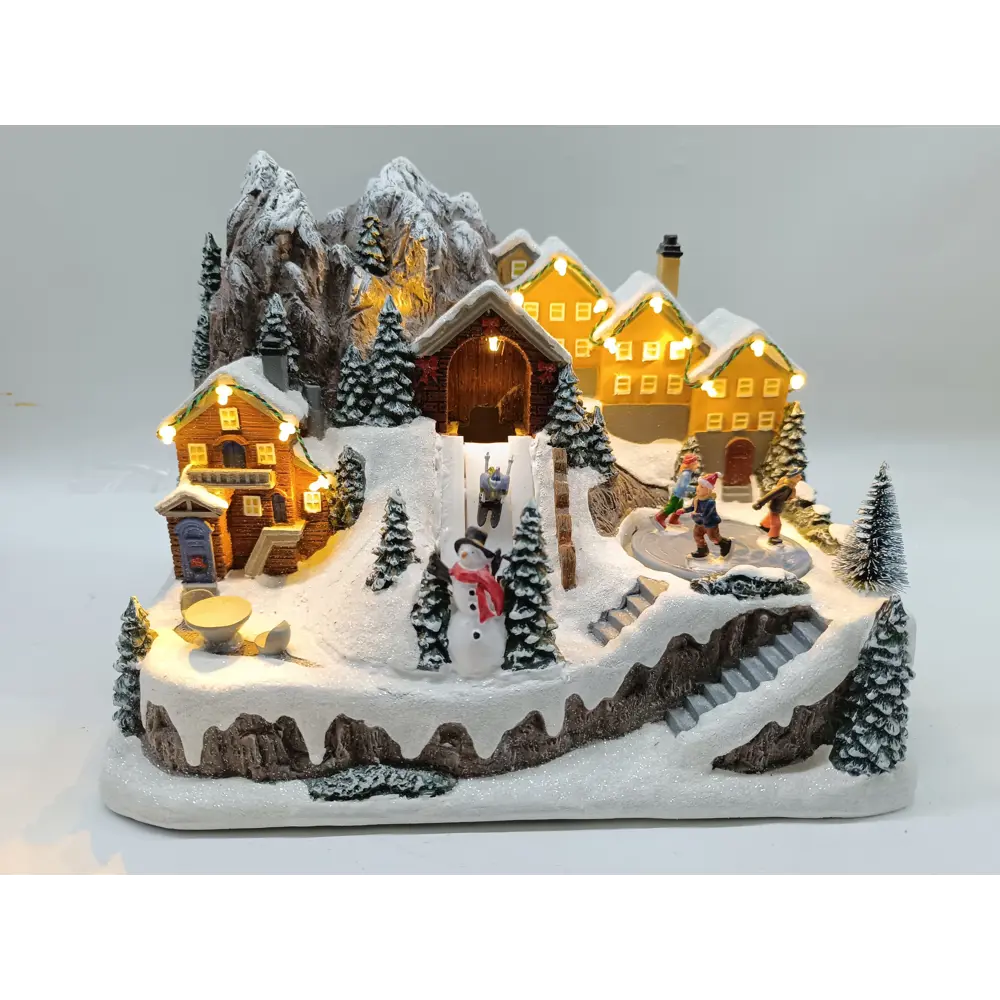 87547219 Композиция новогодняя светодиодная Курорт в горах 33x22x24 см STLM-1346150 Santreyd  - Вид №7