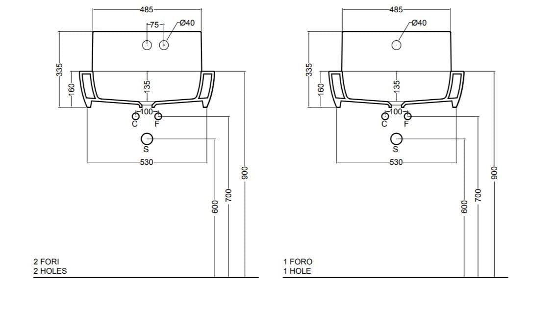 Керамическая прямоугольная раковина Axa корни ARCH-00054248 - Вид №10
