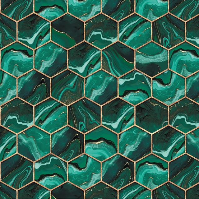 Стеновые панели - Гексагон грин