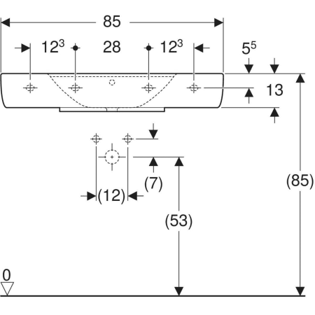 125100000 Накладная раковина Geberit Renova Plan с полкой Geberit  - Вид №9