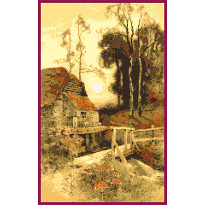 145х235кл Схема для вышивания цв. А3 ДК-212 "Дом у леса" Santreyd 