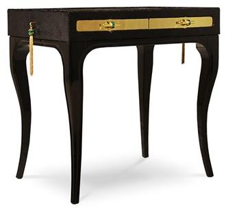 KOKET Прикроватная тумбочка из лакированной кожи с ящиками Exotica sun-id-1466897 - Вид №1