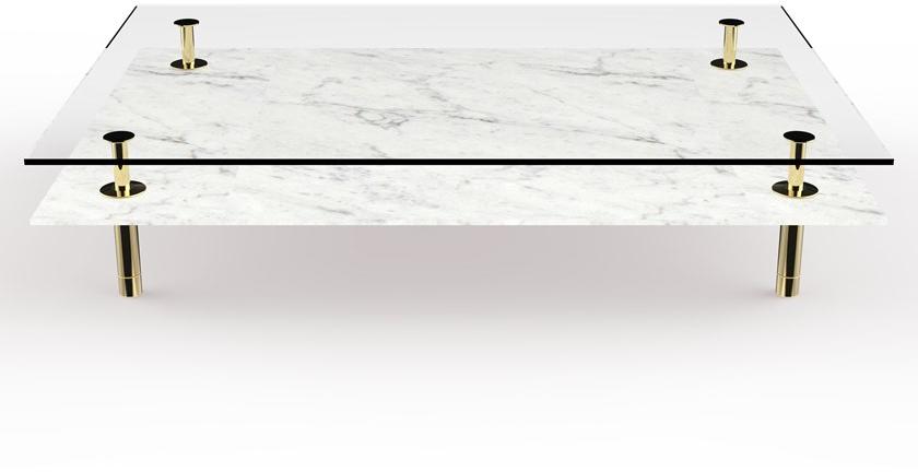 GHIDINI1961 Прямоугольный мраморный журнальный столик Legs sun-id-1363163 - Вид №1