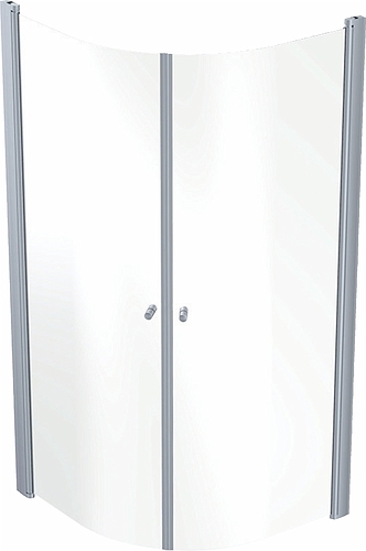 500.962.00.5 IDO Showerama 10-4 душевая стенка для круглого углового душа, IDO Showerama 10-4, матовые профили / прозрачное стекло, 700x900 мм  - Вид №2