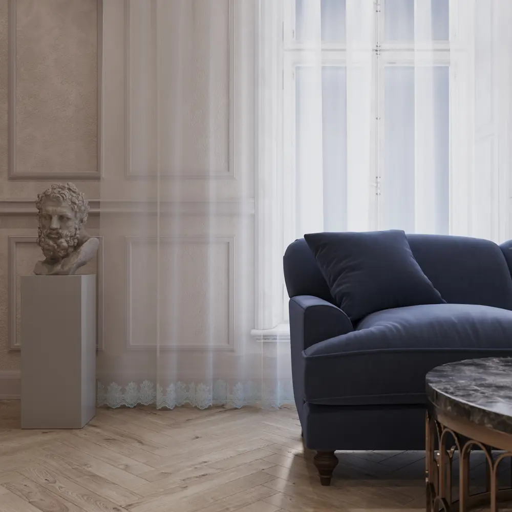 Тюль на ленте Kaleo 300x280 см цвет синий MIAMOZA STLM-2149550