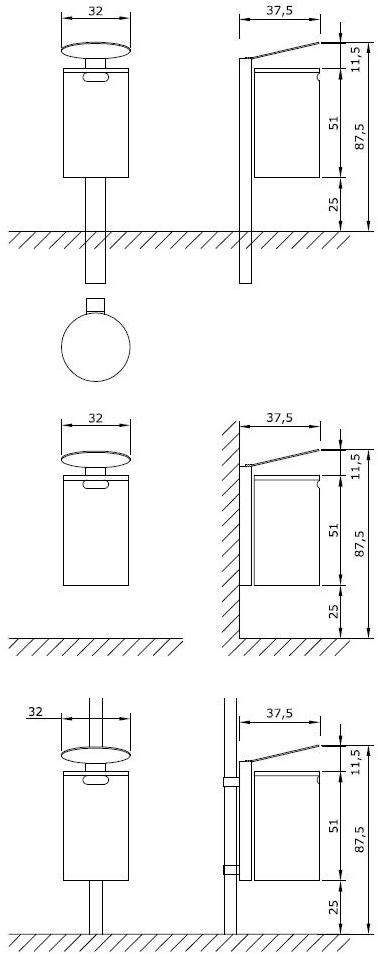 Euroform W Контейнер для мусора металлический с крышкой  220l, 221l  - Вид №3