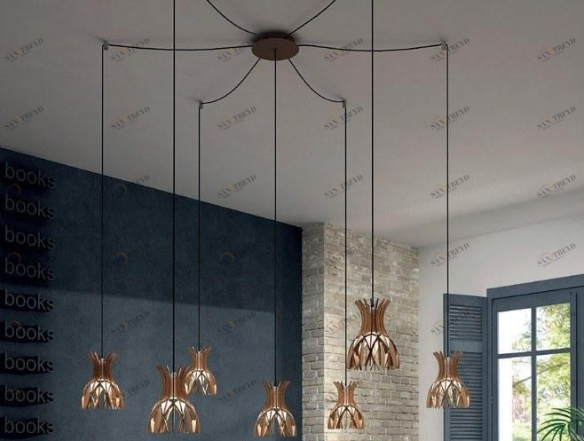 BOVER Led подвесной светильник из дерева Dome S/20/7l