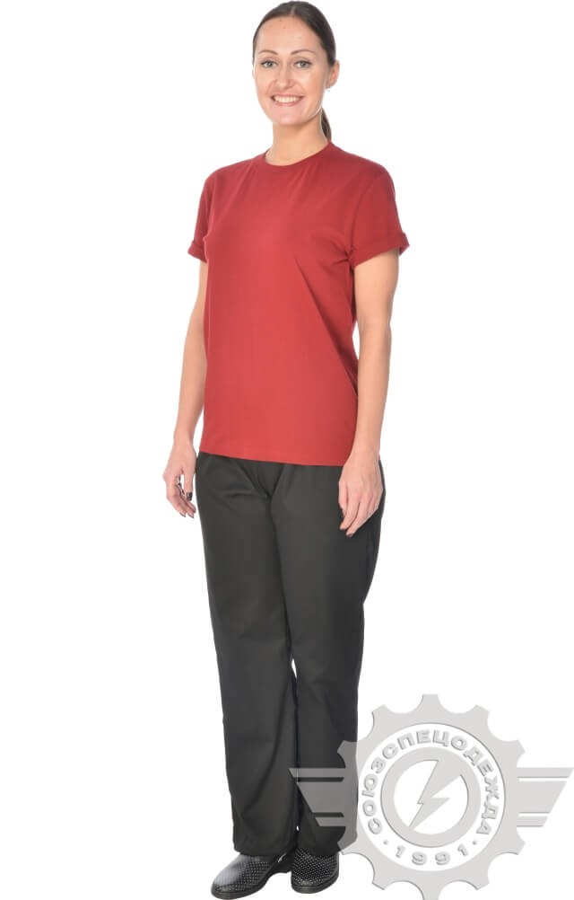 4958281 Футболка бордовая  Одежда для официантов  размер 3XL(56-58) Спецодежда  - Вид №9