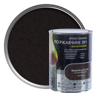Грунт эмаль по ржавчине 3 в 1 молотковая Dali Special цвет коричневый 0.8 кг