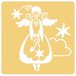 28280000 Трафареты для тиснения бумаги, "Лунный ангел", 65х65 мм, упаковка 1 шт. Rayher