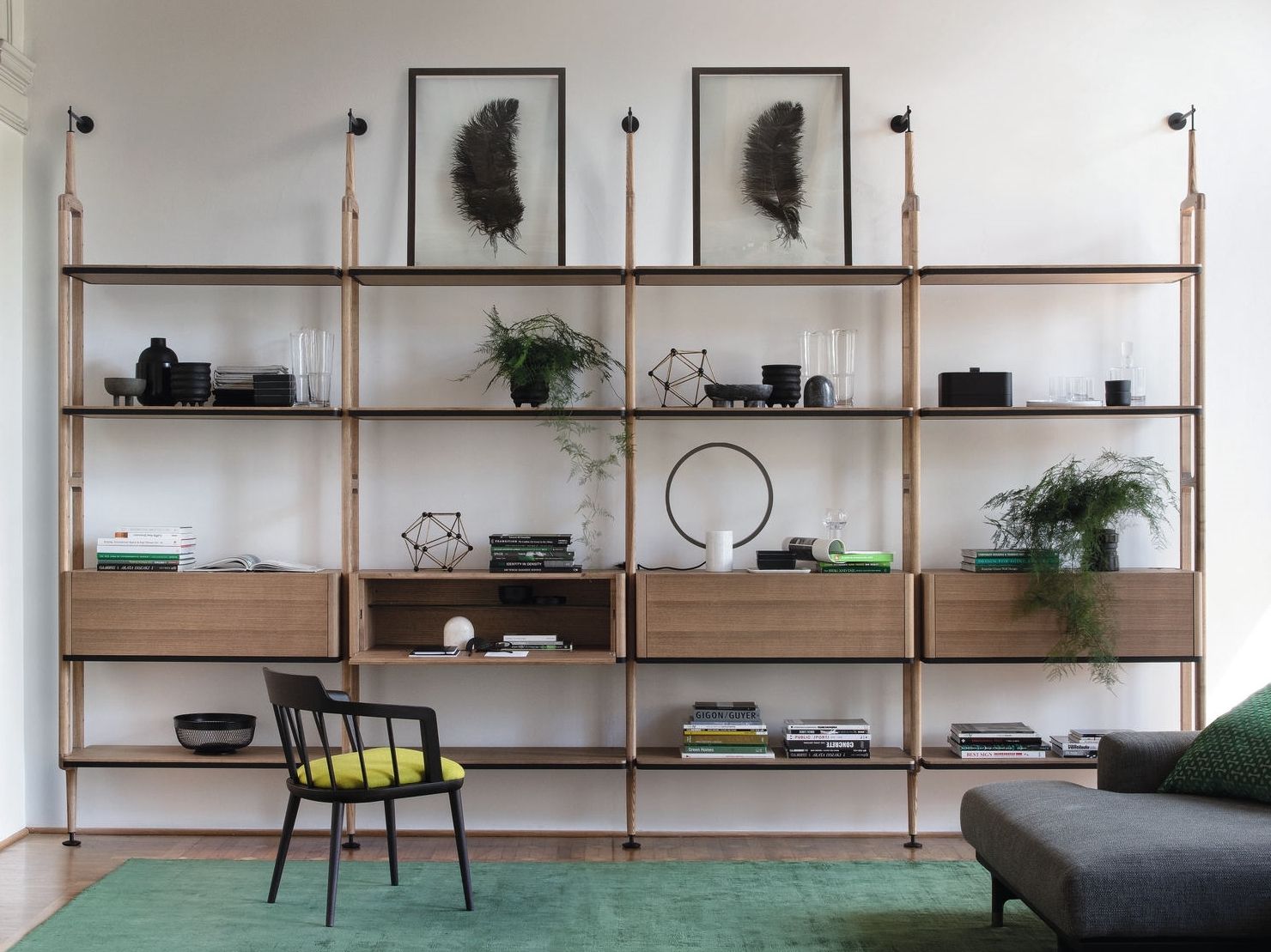 Модульный книжный шкаф из ясеня с ящиками Porada Soul ARCH-00086017