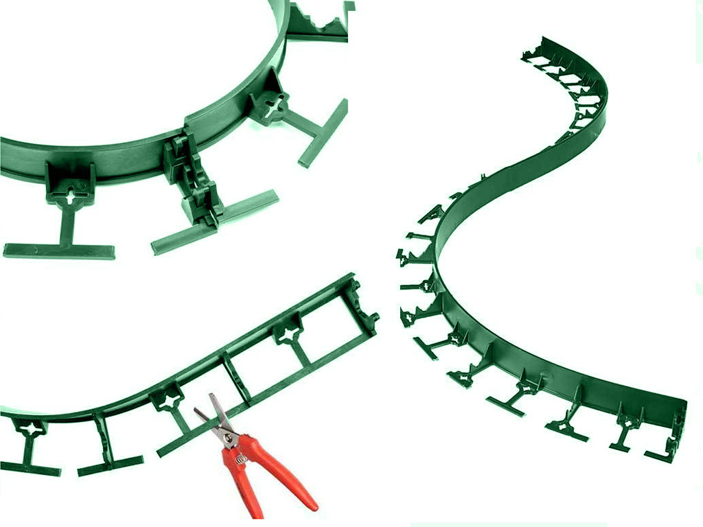 Пластиковый бордюр 58 мм, длина 1 м, зелёный ГеоПластБорд GPBST-54 - Вид №6