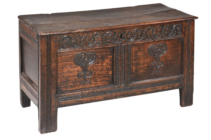 SOR27427 Ранний дубовый резной сундук ijlbrown  - Вид №1