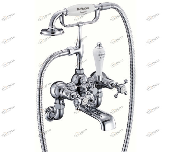 Смеситель для ванны с ручным душем, настенный [CL17]  Burlington T8-QT, T17-2, T1 