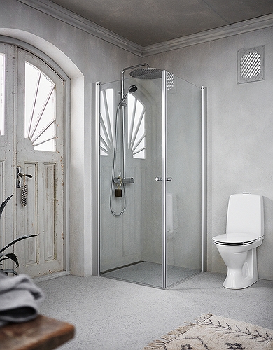 564784 Аксессуар IFO Space, напольный плинтус IFO Space белый, 1200 x 1200 мм, для углов с прямыми дверьми - Вид №1