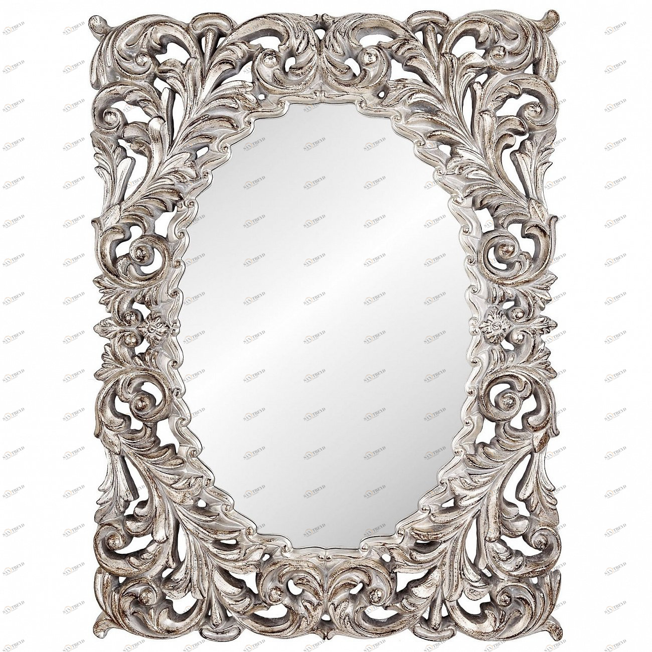 Зеркало настенное 122х91 см античное серебро Windsor ART-ZERKALO ДИЗАЙНЕРСКИЕ 00-3884065 Зеркальный;серебро 