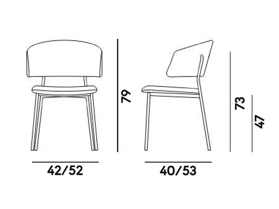 Стальной мягкий стул с подлокотниками Billiani Wrap Steel ARCH-00032632 - Вид №3