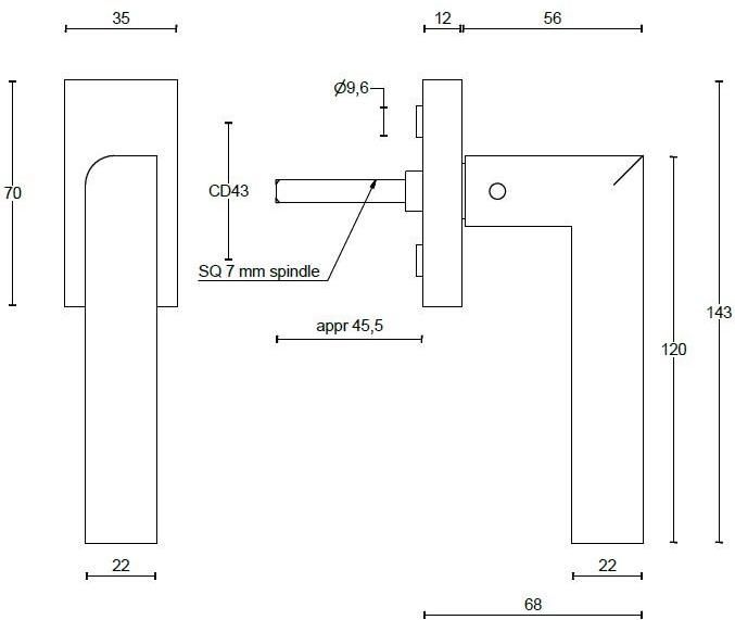 Formani Оконная ручка dk из нержавеющей стали Two Pbl23-dk - Вид №2