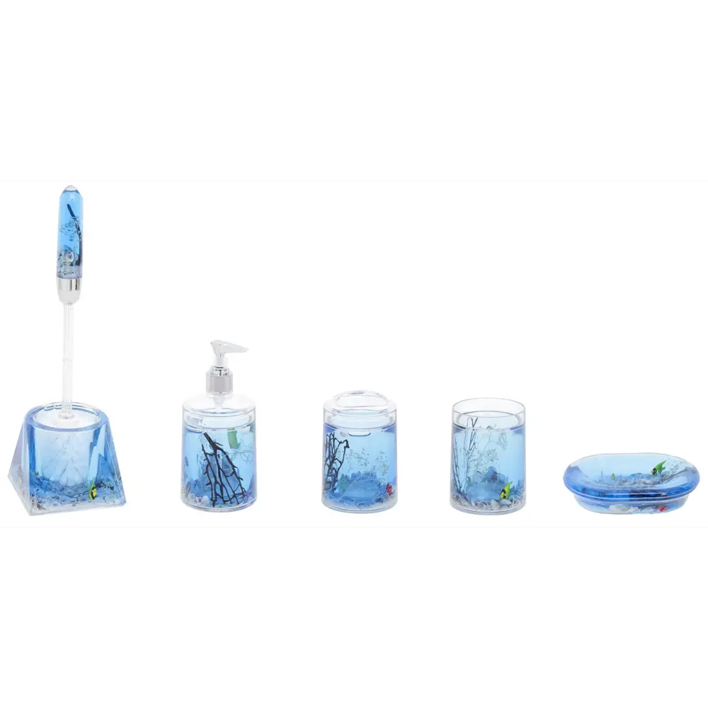 Стакан для зубных щёток Аквалиния «Морская рыбка» пластик цвет голубой STLM-2065069 - Вид №1