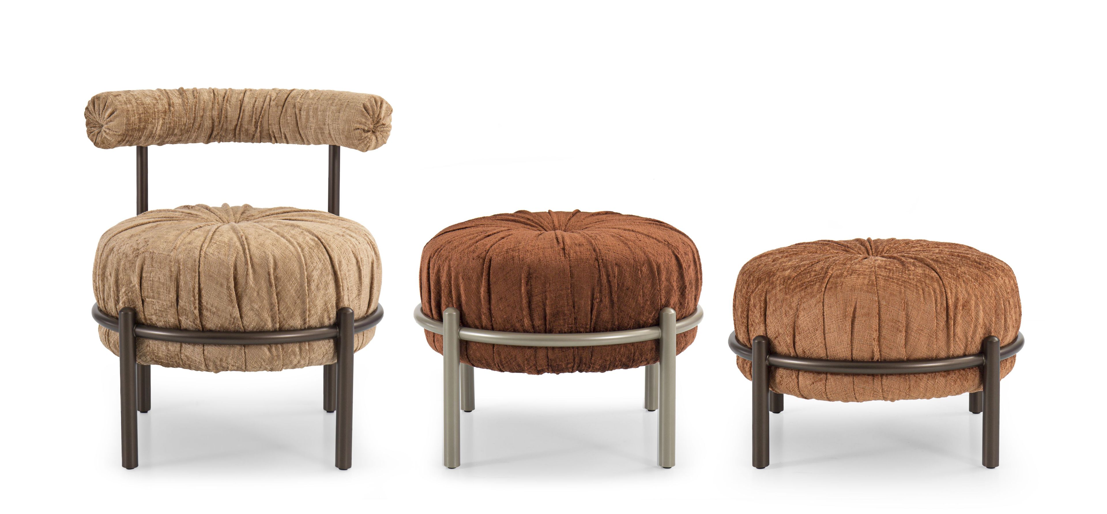 Круглый кожаный пуф Borzalino Bonbon ARCH-00058604 - Вид №1