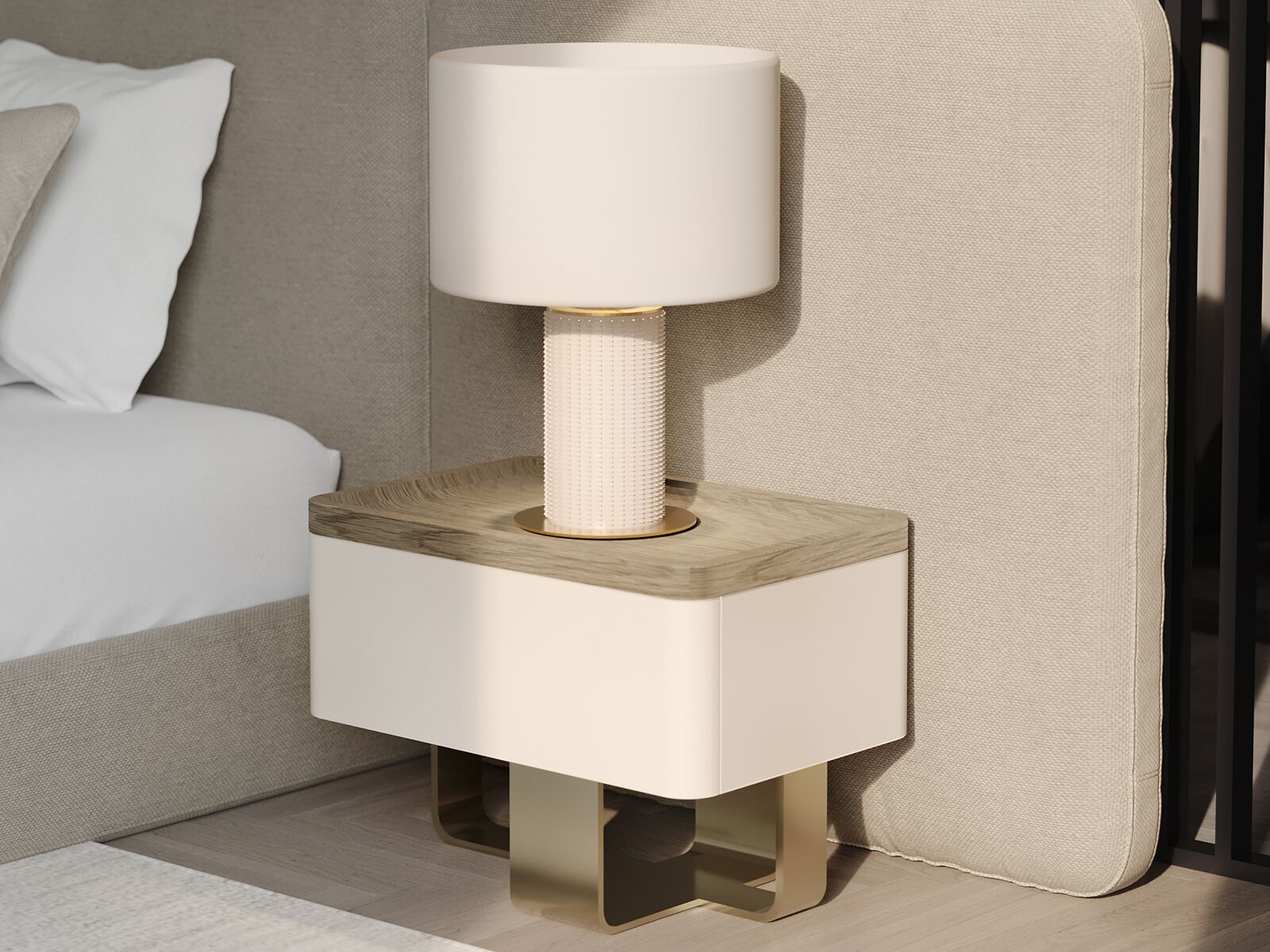 Деревянная прямоугольная тумбочка с ящиками ANA ROQUE INTERIORS ARCH-00106412