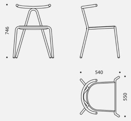 B-LINE Штабелируемый садовый стул из оцинкованной стали sun-id-1392256 - Вид №2