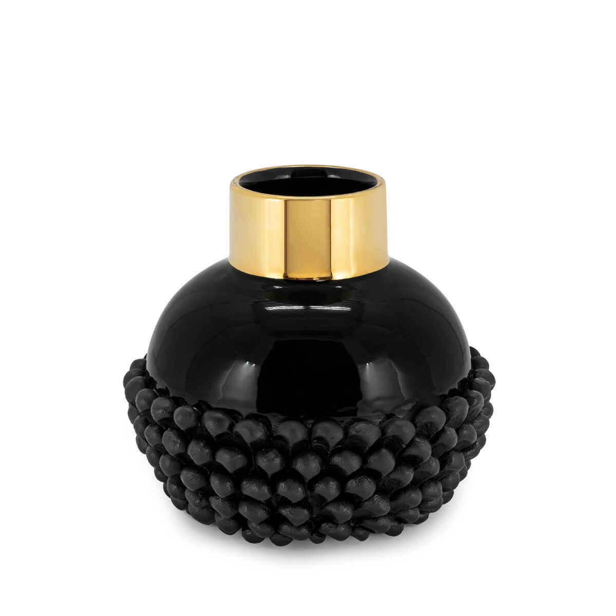 201036-93 ABHIKA ВАЗА ИМПЕРО КРУГЛАЯ BLACK/GOLD 