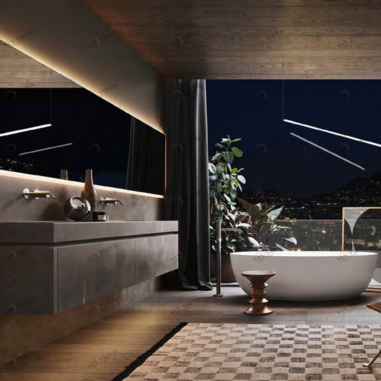 Комбинация ванной комнаты P101 в отделке NEXT 56 Marmo Medea MILLDUE PURO PURO101